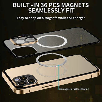 For iPhone 14 360 Full Body Magnetic Frosted Magsafe Phone Case(Gold) - iPhone 14 Cases by buy2fix | Online Shopping UK | buy2fix