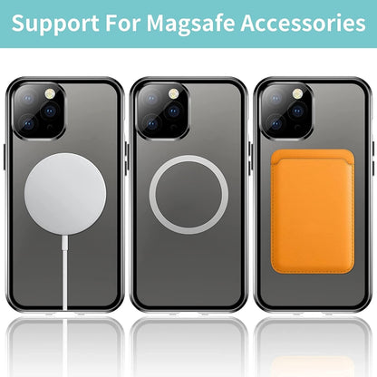 For iPhone 12 Pro Max 360 Full Body Magnetic Frosted Magsafe Phone Case(Black) - iPhone 12 Pro Max Cases by buy2fix | Online Shopping UK | buy2fix