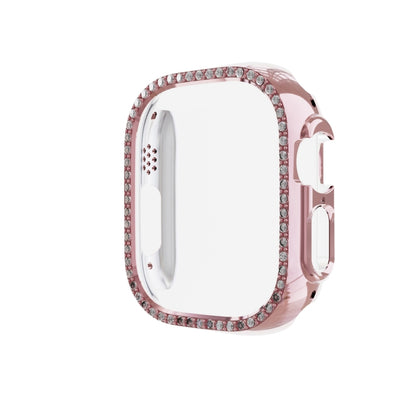 For Apple Watch Ultra 49mm Diamond Hollow PC Watch Case(Rose Pink) - Watch Cases by buy2fix | Online Shopping UK | buy2fix