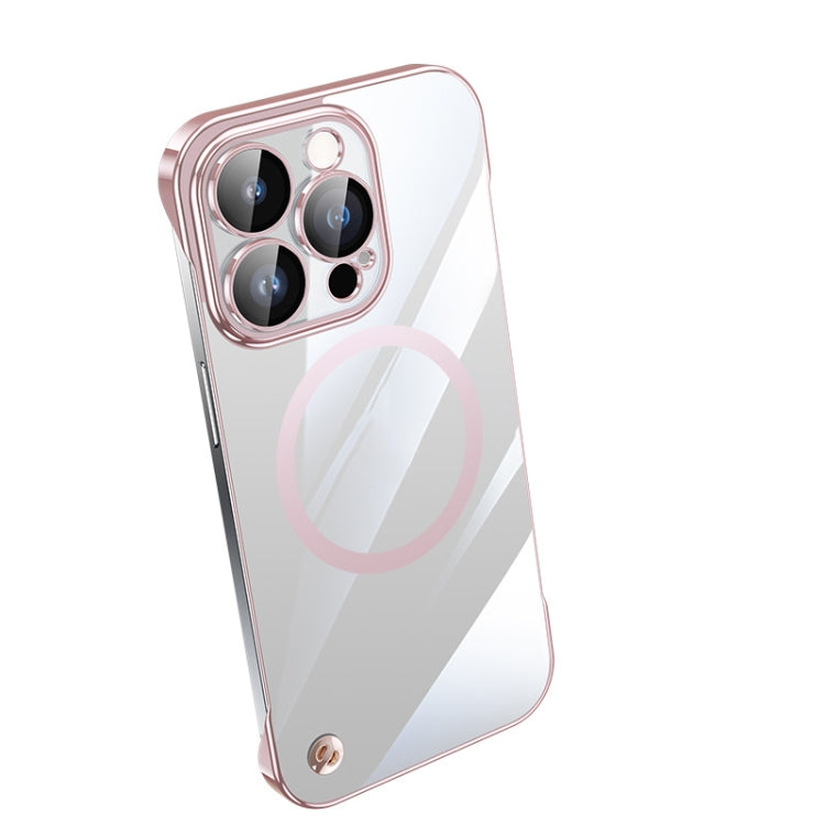 For iPhone 14 Pro Max Electroplating Frameless Magsafe Magnetic PC Phone Case(Pink) - iPhone 14 Pro Max Cases by buy2fix | Online Shopping UK | buy2fix