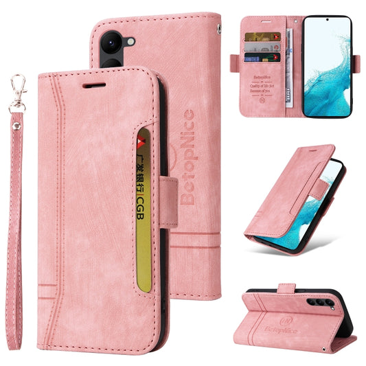 For Samsung Galaxy S23 5G BETOPNICE Dual-side Buckle Leather Phone Case(Pink) - Galaxy S23 5G Cases by BETOPNICE | Online Shopping UK | buy2fix