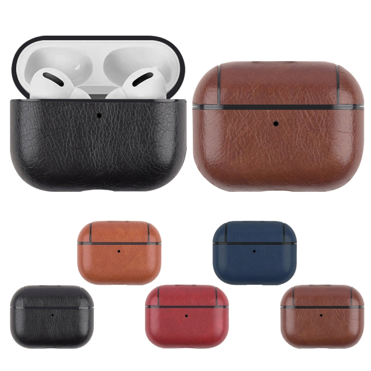 For AirPods Pro 2 Wireless Earphone Leather Shockproof Protective Case(Light Brown) - For AirPods Pro 2 by buy2fix | Online Shopping UK | buy2fix