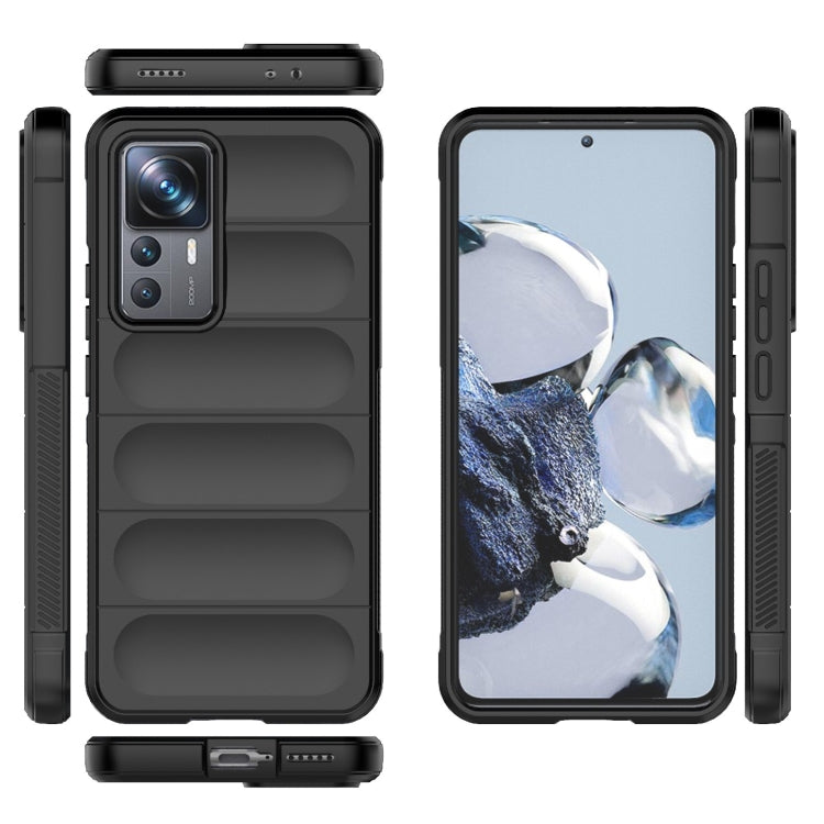 For Xiaomi 12T Pro Magic Shield TPU + Flannel Phone Case(Black) - Xiaomi Cases by buy2fix | Online Shopping UK | buy2fix