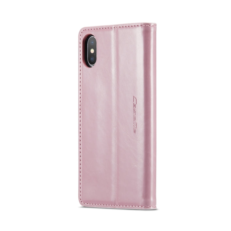 For iPhone XS CaseMe 003 Crazy Horse Texture Leather Phone Case(Rose Gold) - More iPhone Cases by CaseMe | Online Shopping UK | buy2fix