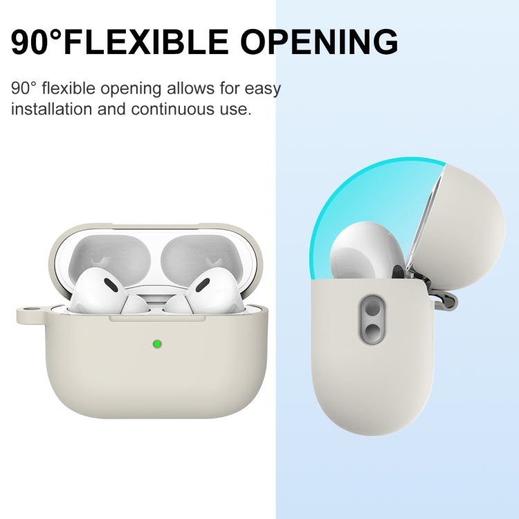 For AirPods Pro 2 Thickened One-piece Shockproof Earphone Case(Off White) - For AirPods Pro 2 by buy2fix | Online Shopping UK | buy2fix