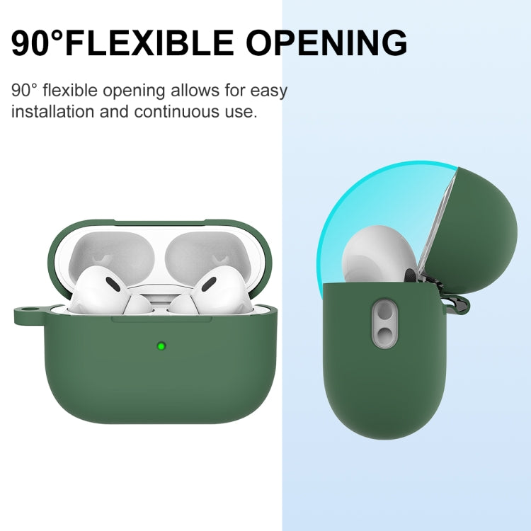 For AirPods Pro 2 Thickened One-piece Shockproof Earphone Case(Pine Green) - For AirPods Pro 2 by buy2fix | Online Shopping UK | buy2fix