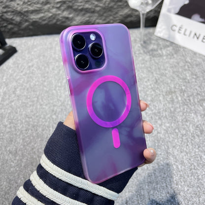 For iPhone 13 MagSafe Magnetic Watercolor TPU Phone Case(Purple) - iPhone 13 Cases by buy2fix | Online Shopping UK | buy2fix