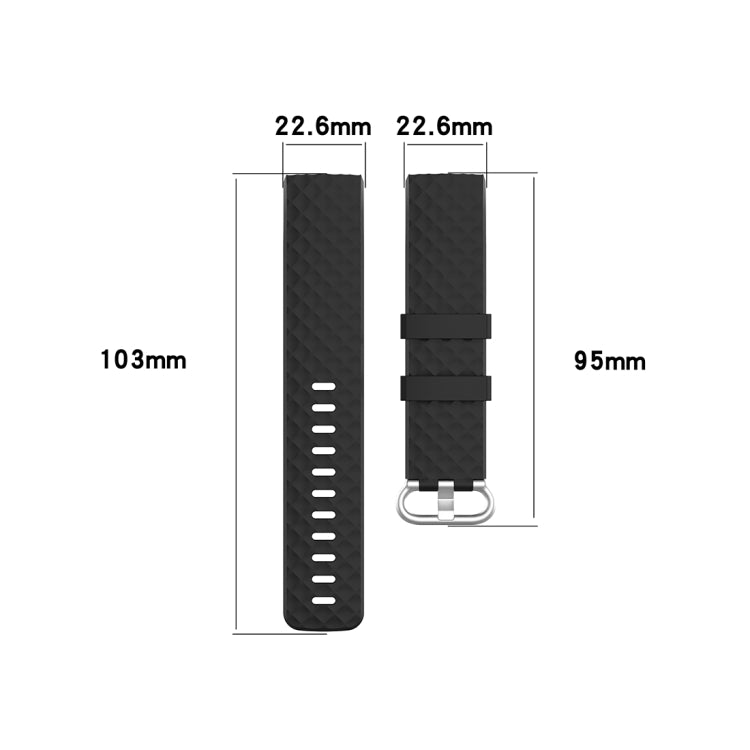 18mm Silver Color Buckle TPU Wrist Strap Watch Band for Fitbit Charge 4 / Charge 3 / Charge 3 SE, Size: S(Rose Red) - Watch Bands by buy2fix | Online Shopping UK | buy2fix