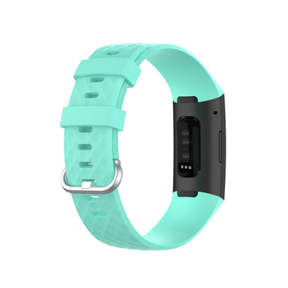 18mm Silver Color Buckle TPU Wrist Strap Watch Band for Fitbit Charge 4 / Charge 3 / Charge 3 SE, Size: S(Green) - Watch Bands by buy2fix | Online Shopping UK | buy2fix