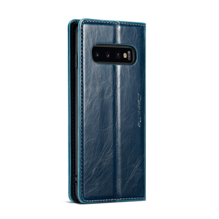 For Samsung Galaxy S10 CaseMe 003 Crazy Horse Texture Leather Phone Case(Blue) - Galaxy Phone Cases by CaseMe | Online Shopping UK | buy2fix