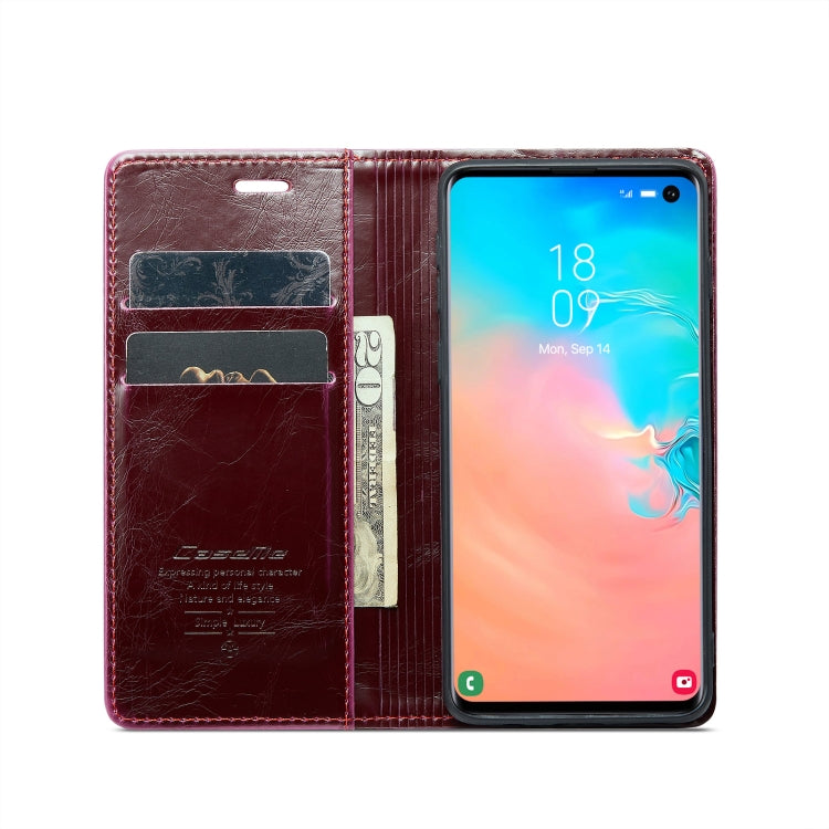 For Samsung Galaxy S10e CaseMe 003 Crazy Horse Texture Leather Phone Case(Wine Red) - Galaxy Phone Cases by CaseMe | Online Shopping UK | buy2fix