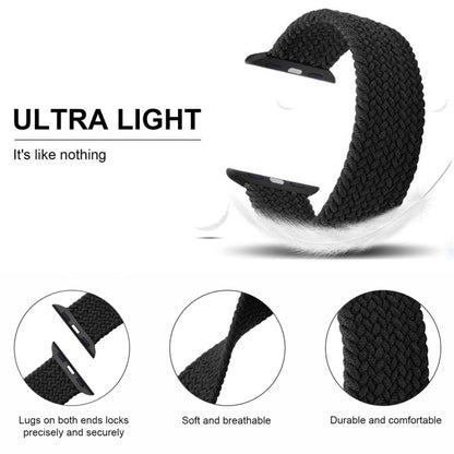 Nylon Single-turn Braided Watch Band For Apple Watch Ultra 49mm / Series 8&7 45mm / SE 2&6&SE&5&4 44mm / 3&2&1 42mm, Length:135mm(Z Black White) - Watch Bands by buy2fix | Online Shopping UK | buy2fix