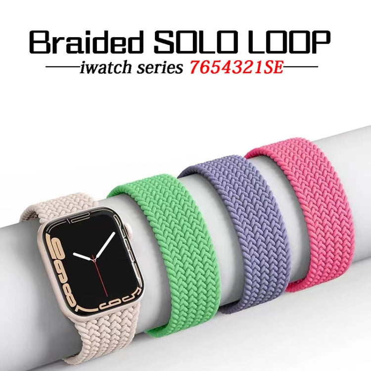 Nylon Single-turn Braided Watch Band For Apple Watch Ultra 49mm&Watch Ultra 2 49mm / Series 9&8&7 45mm / SE 3&SE 2&6&SE&5&4 44mm / 3&2&1 42mm, Length:155mm(Blueberry) - Watch Bands by HAWEEL | Online Shopping UK | buy2fix