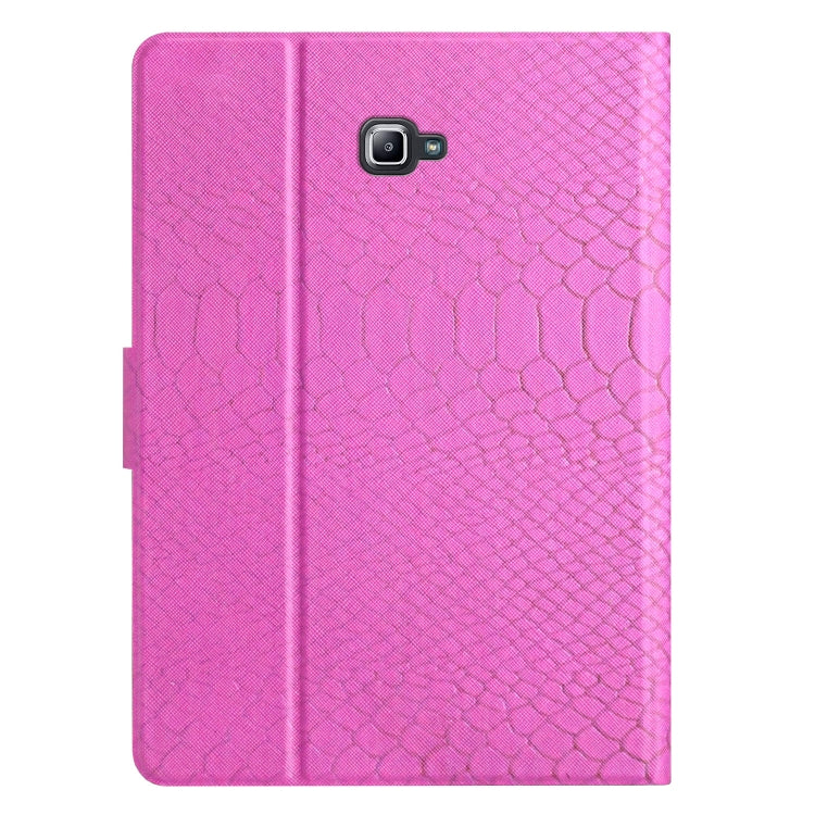 For Samsung Galaxy Tab A10.1 T850 Solid Color Crocodile Texture Leather Smart Tablet Case(Rose Red) - Tab A 10.1 by buy2fix | Online Shopping UK | buy2fix