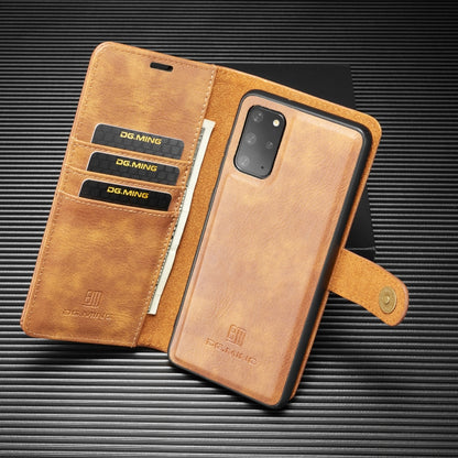 For Galaxy S20+ DG.MING Crazy Horse Texture Flip Detachable Magnetic Leather Case with Holder & Card Slots & Wallet(Brown) - Galaxy Phone Cases by DG.MING | Online Shopping UK | buy2fix