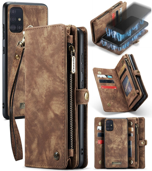 For Galaxy A71 4G CaseMe-008 Detachable Multifunctional Horizontal Flip Leather Case with Card Slot & Holder & Zipper Wallet & Photo Frame(Brown) - Galaxy Phone Cases by CaseMe | Online Shopping UK | buy2fix