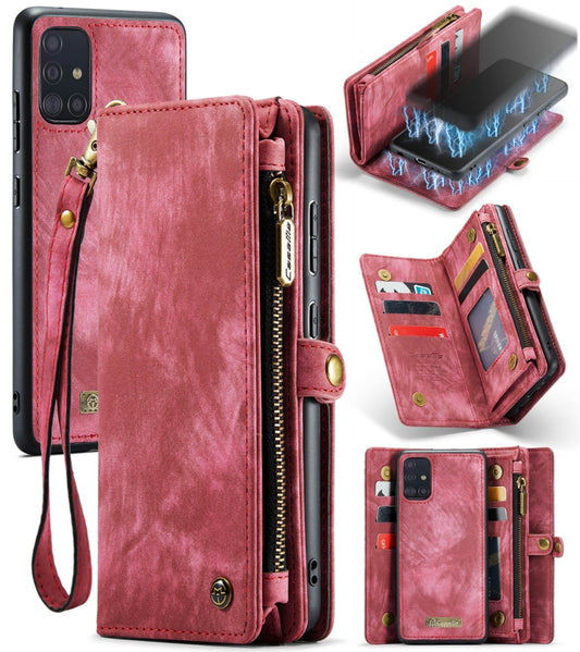 For Galaxy A71 4G CaseMe-008 Detachable Multifunctional Horizontal Flip Leather Case with Card Slot & Holder & Zipper Wallet & Photo Frame(Red) - Galaxy Phone Cases by CaseMe | Online Shopping UK | buy2fix