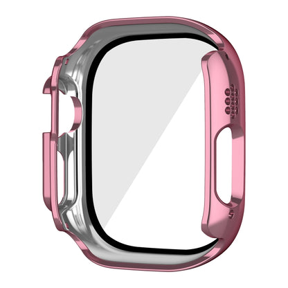 For Apple Watch Ultra 2 / Ultra 49mm Plating Gloss PC Tempered Glass Integral Watch Case(Pink) - Watch Cases by buy2fix | Online Shopping UK | buy2fix