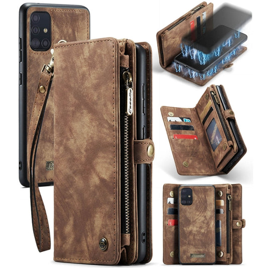 For Samsung Galaxy A51 CaseMe-008 Detachable Multifunctional Flip Leather Phone Case(Brown) - Galaxy Phone Cases by CaseMe | Online Shopping UK | buy2fix