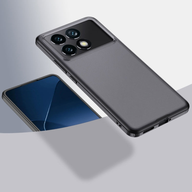 For Xiaomi Redmi K70 Armor Clear TPU Hard PC Phone Case(Matte Black) - K70 Cases by buy2fix | Online Shopping UK | buy2fix