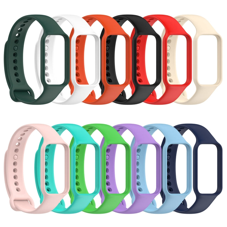 For Redmi Band 2 Solid Color Silicone Integrated Watch Band(Cyan) - Watch Bands by buy2fix | Online Shopping UK | buy2fix
