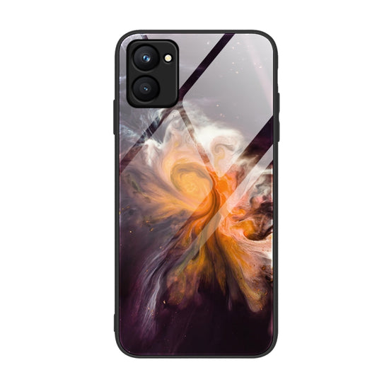 For Realme C33 Marble Pattern Glass Phone Case(Typhoon) - Realme Cases by buy2fix | Online Shopping UK | buy2fix