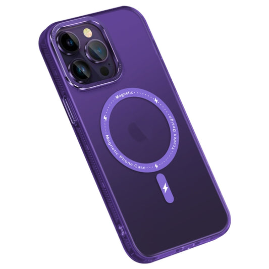 For iPhone 14 Pro Colorful Series TPU+PC Magsafe Magnetic Phone Case(Purple) - iPhone 14 Pro Cases by buy2fix | Online Shopping UK | buy2fix