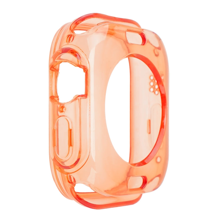 For Apple Watch Ultra 49mm Glacier Jelly Clear TPU Case Watch Band(Orange) - Watch Bands by buy2fix | Online Shopping UK | buy2fix