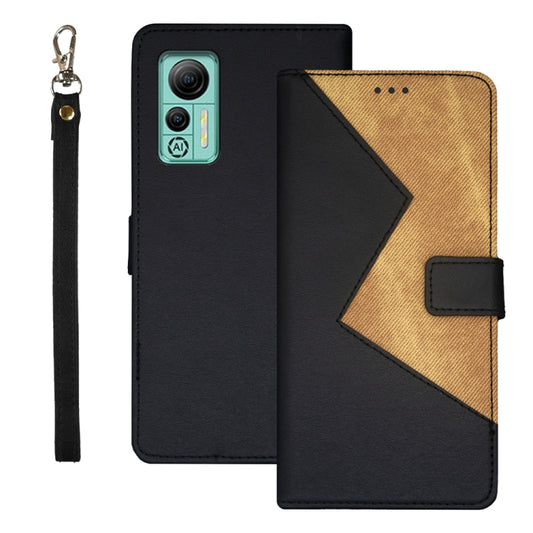 For Ulefone Note 14 idewei Two-color Splicing Leather Phone Case(Black) - Ulefone Cases by idewei | Online Shopping UK | buy2fix