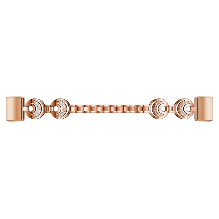For Fitbit Charge 3 / 4 Sun Moon Star Diamond Metal Watch Band(Rose Gold) - Watch Bands by buy2fix | Online Shopping UK | buy2fix