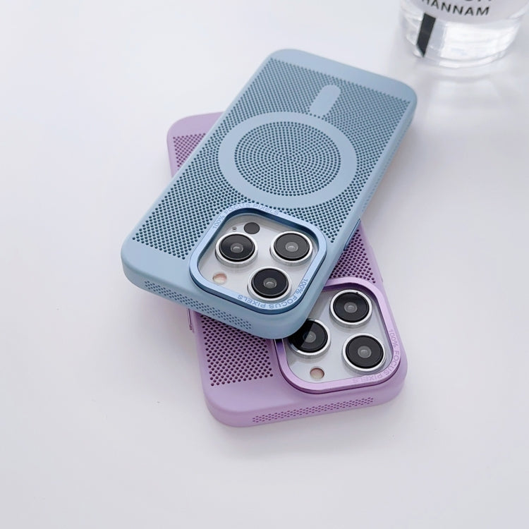 For iPhone 14 Pro Grid Cooling MagSafe Magnetic Phone Case(Sierra Blue) - iPhone 14 Pro Cases by buy2fix | Online Shopping UK | buy2fix