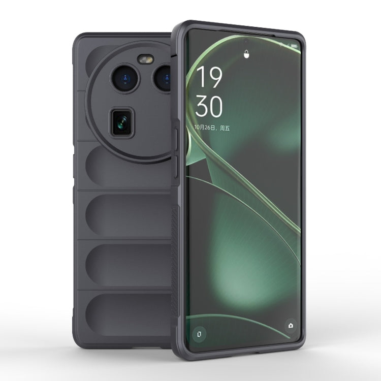 For OPPO Find X6 5G Magic Shield TPU + Flannel Phone Case(Dark Grey) - OPPO Cases by buy2fix | Online Shopping UK | buy2fix