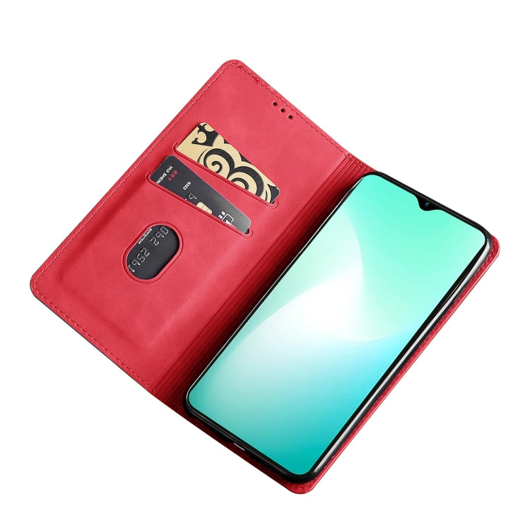 For Blackview A85 Skin Feel Magnetic Horizontal Flip Leather Phone Case(Red) - More Brand by buy2fix | Online Shopping UK | buy2fix