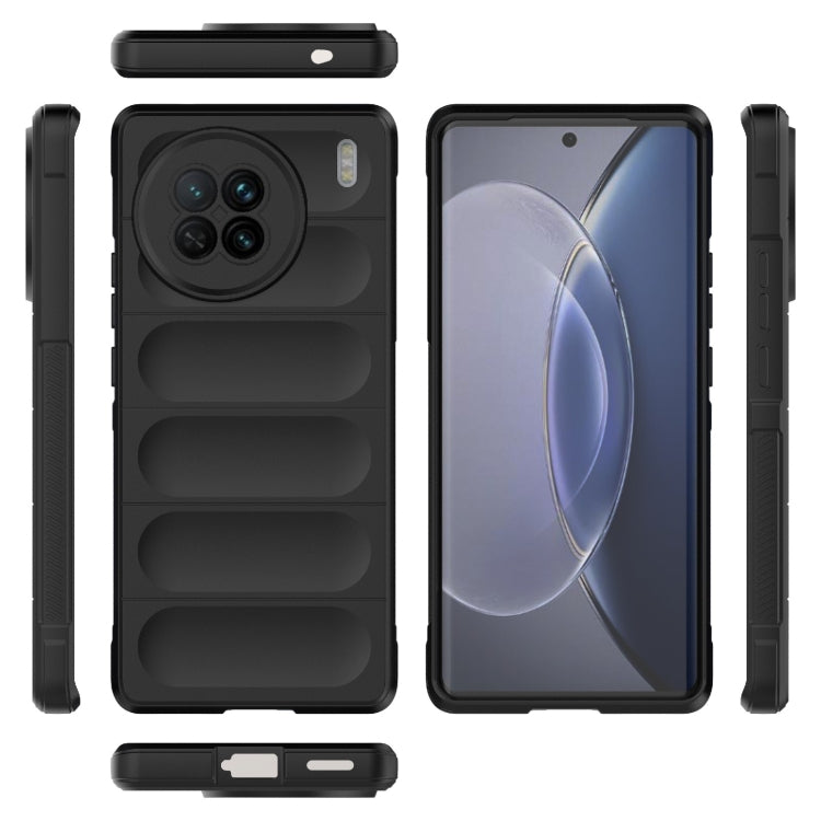 For vivo X90 5G Magic Shield TPU + Flannel Phone Case(Dark Blue) - vivo Cases by buy2fix | Online Shopping UK | buy2fix