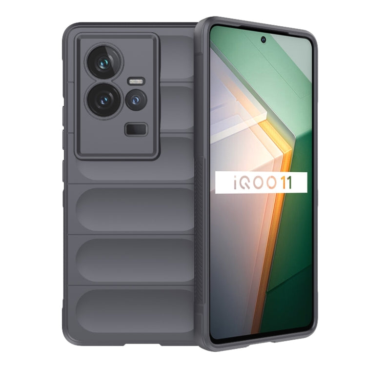 For vivo iQOO 11 5G Magic Shield TPU + Flannel Phone Case(Dark Grey) - vivo Cases by buy2fix | Online Shopping UK | buy2fix