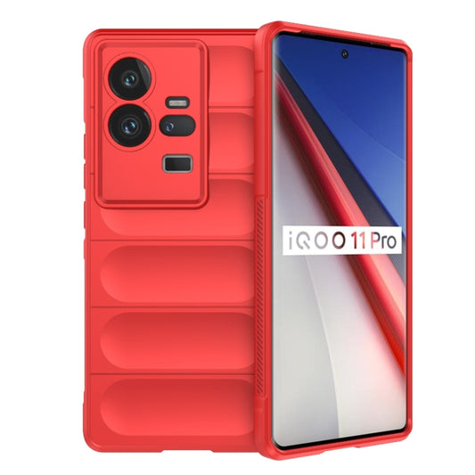 For vivo iQOO 11 Pro 5G Magic Shield TPU + Flannel Phone Case(Red) - vivo Cases by buy2fix | Online Shopping UK | buy2fix