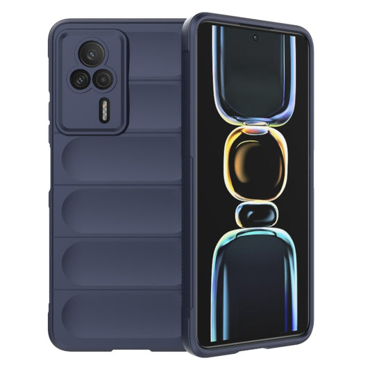 For Xiaomi Redmi K60E 5G Magic Shield TPU + Flannel Phone Case(Dark Blue) - Xiaomi Cases by buy2fix | Online Shopping UK | buy2fix