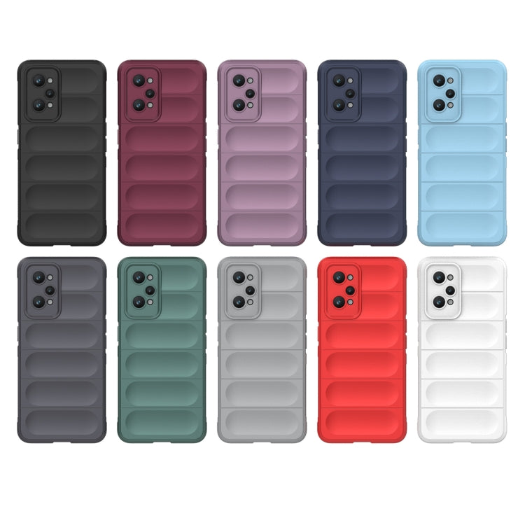 For Realme GT2 Magic Shield TPU + Flannel Phone Case(Dark Grey) - Realme Cases by buy2fix | Online Shopping UK | buy2fix