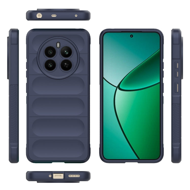 For Realme 12+ 5G Global Magic Shield TPU + Flannel Phone Case(Dark Blue) - Realme Cases by buy2fix | Online Shopping UK | buy2fix