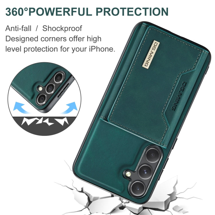 For Samsung Galaxy S24+ 5G DG.MING M2 Series 3-Fold Multi Card Bag + Magnetic Phone Case(Green) - Galaxy S24+ 5G Cases by DG.MING | Online Shopping UK | buy2fix