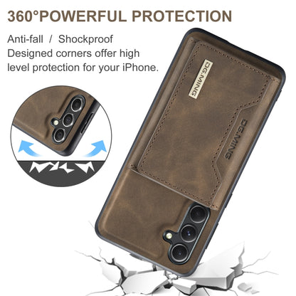 For Samsung Galaxy A55 5G DG.MING M2 Series 3-Fold Multi Card Bag + Magnetic Phone Case(Coffee) - Galaxy Phone Cases by DG.MING | Online Shopping UK | buy2fix