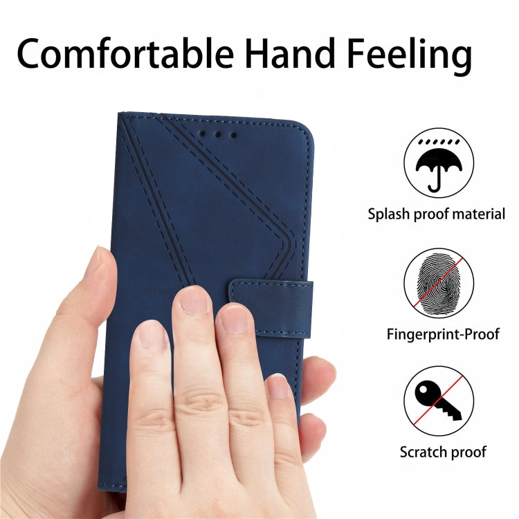 For Xiaomi 14 Pro Stitching Embossed Leather Phone Case(Blue) - 14 Pro Cases by buy2fix | Online Shopping UK | buy2fix