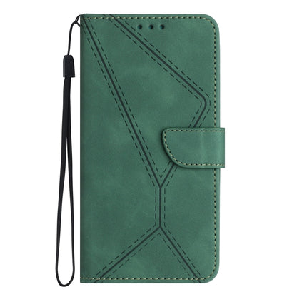 For Motorola Moto G34 5G Stitching Embossed Leather Phone Case(Green) - Motorola Cases by buy2fix | Online Shopping UK | buy2fix