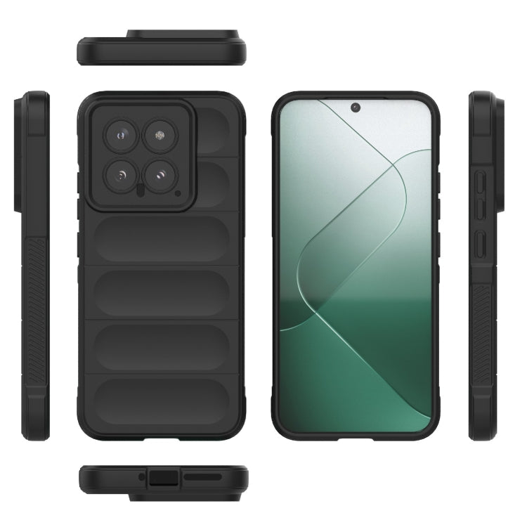 For Xiaomi 14 5G Magic Shield TPU + Flannel Phone Case(Black) - 14 Cases by buy2fix | Online Shopping UK | buy2fix