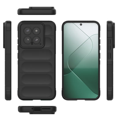 For Xiaomi 14 5G Magic Shield TPU + Flannel Phone Case(Black) - 14 Cases by buy2fix | Online Shopping UK | buy2fix