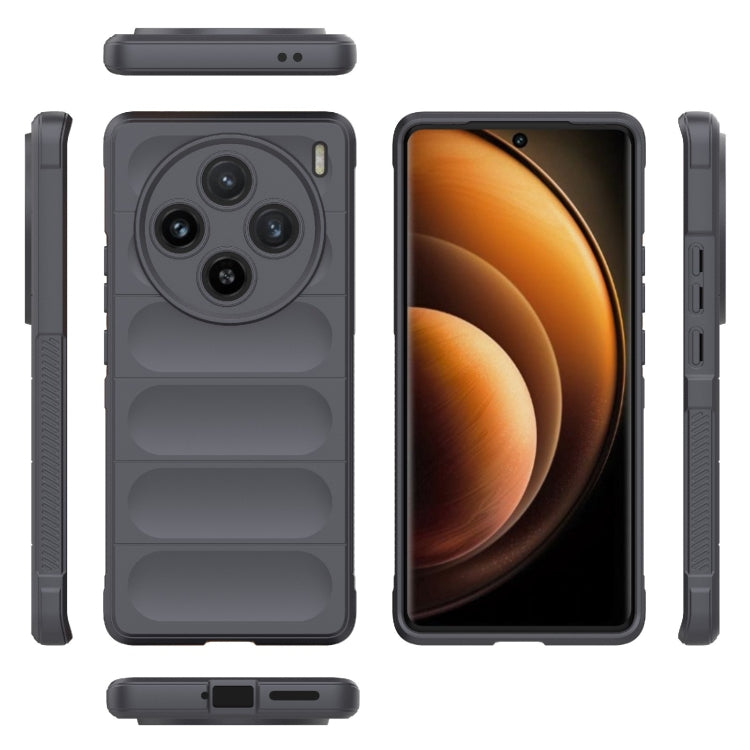 For vivo X100 5G Magic Shield TPU + Flannel Phone Case(Dark Grey) - X100 Cases by buy2fix | Online Shopping UK | buy2fix