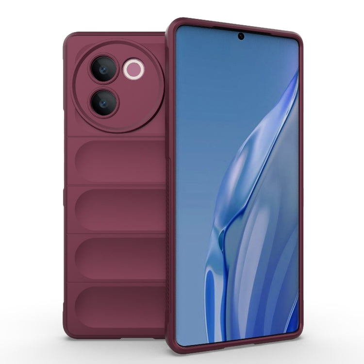 For vivo V30e 5G Global Magic Shield TPU + Flannel Phone Case(Wine Red) - vivo Cases by buy2fix | Online Shopping UK | buy2fix