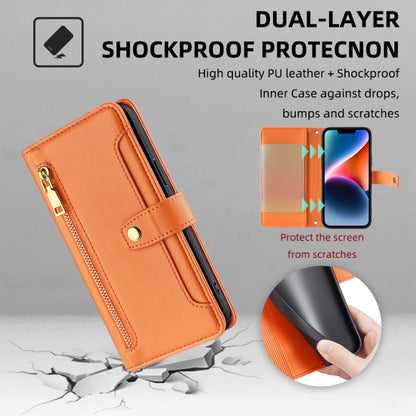 For Xiaomi 13 Pro Sheep Texture Cross-body Zipper Wallet Leather Phone Case(Orange) - 13 Pro Cases by buy2fix | Online Shopping UK | buy2fix