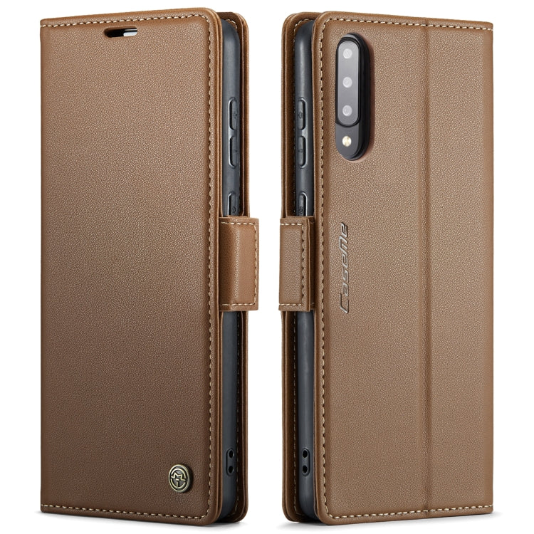 For Samsung Galaxy A30s / A50s / A50 CaseMe 023 Butterfly Buckle Litchi Texture RFID Anti-theft Leather Phone Case(Brown) - Galaxy Phone Cases by CaseMe | Online Shopping UK | buy2fix