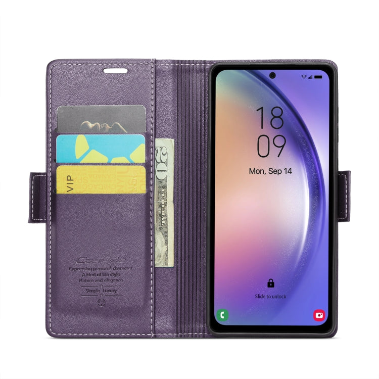 For Samsung Galaxy A54 5G CaseMe 023 Butterfly Buckle Litchi Texture RFID Anti-theft Leather Phone Case(Pearly Purple) - Galaxy Phone Cases by CaseMe | Online Shopping UK | buy2fix